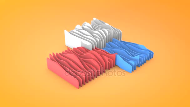 Animation abstraite de formes ondulées, film de rendu 3D — Video