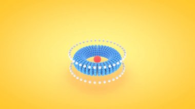 İzometrik torus atom dizi illüstrasyon, 3d render