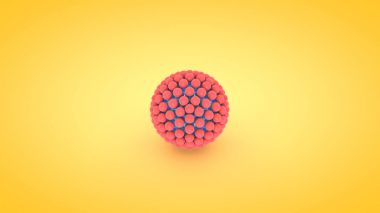 İzometrik küre atom dizi illüstrasyon, 3d render