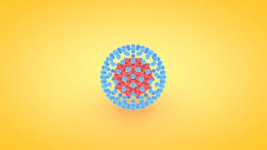 İzometrik küre atom dizi illüstrasyon, 3d render