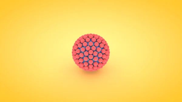 Illustrazione della matrice isometrica dell'atomo di sfera, rendering 3D — Foto Stock