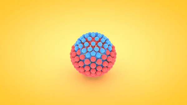 Illustrazione della matrice isometrica dell'atomo di sfera, rendering 3D — Foto Stock