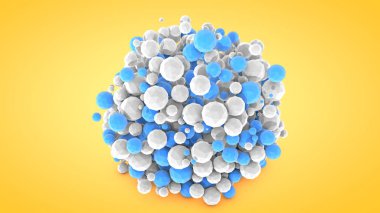 Arka plan küreler, 3d render, plastik malzeme ile