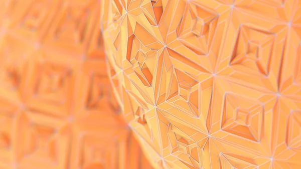 Цветная триангуляция фона, деформированная поверхность, 3D рендер — стоковое фото