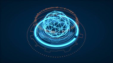 Fütüristik Hud arabirimi öğesi, UI. Alan derinliği. Veri Scien