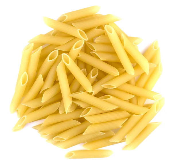 A portion of penne pasta isolated on white — Stock Photo, Image