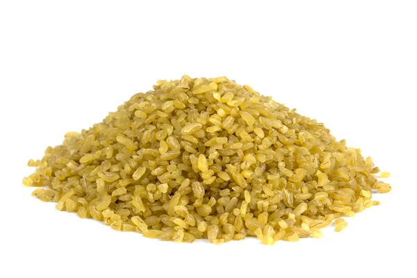 白色背景上孤立的原料小麦 — 图库照片