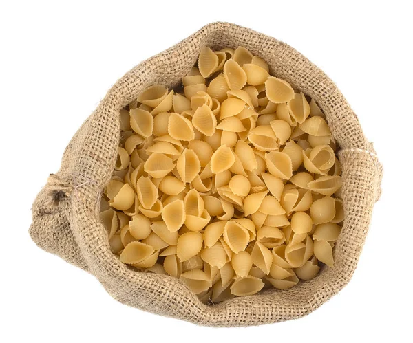 Italian pasta to sack isolated on white background — Stock Photo, Image