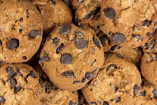 Chocolate chip cookies background — Stock Photo, Image