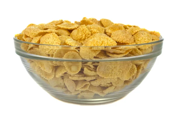 Beyaz arka plan üzerinde Mısır gevreği ile kase