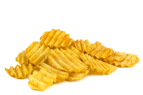 Kartoffelchips isoliert auf weißem Hintergrund — Stockfoto