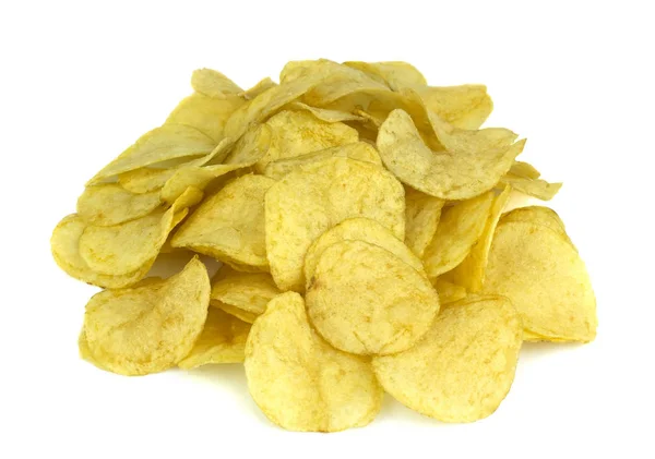 Potatis chips isolerad på vit bakgrund — Stockfoto