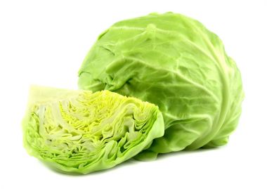 lahana beyaz arka plan üzerinde kesme