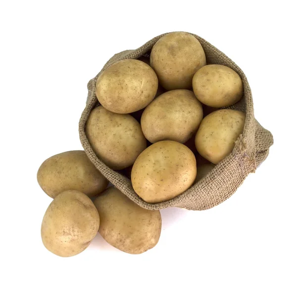 踢毽子的白色背景上的土豆 — 图库照片