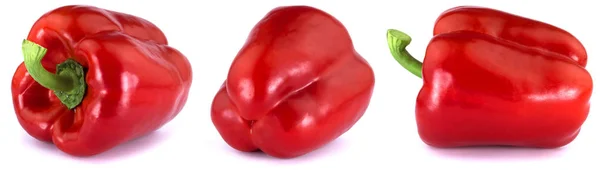 Pimenta búlgara vermelha isolada no fundo branco — Fotografia de Stock