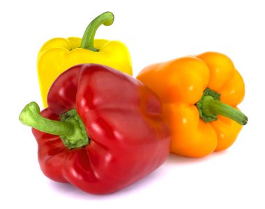 Beyaz arka plan üzerinde izole Bulgar biber 