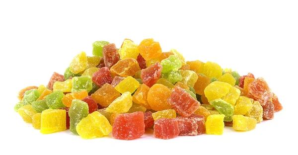 Candied fruit group on white background — Stock Photo, Image