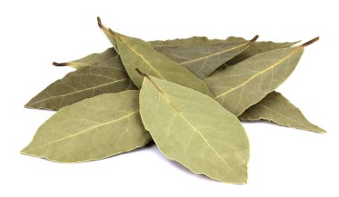 Körfez yaprakları beyaz arkaplanda izole