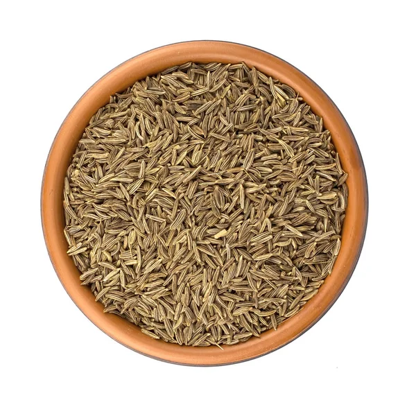 Cumin seeds or caraway isolated on white background — Stock Photo, Image