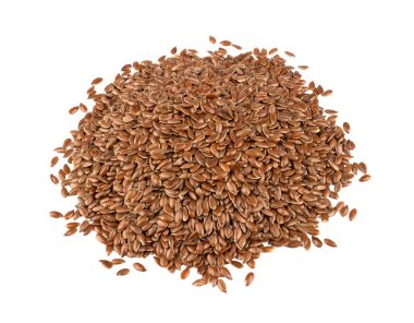 Linseed on a white background. Also known as Linseed, Flaxseed a clipart