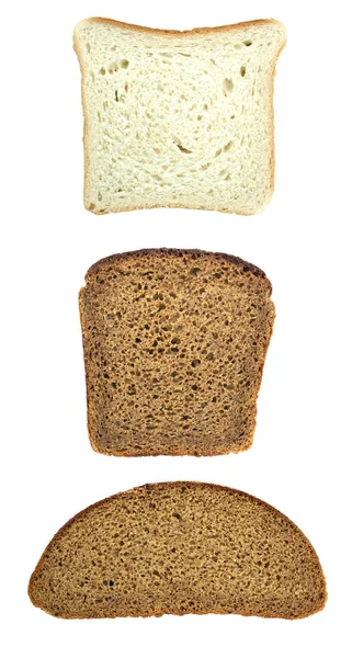 Sliced of rye bread, toast wheat bread, isolated on a white back — 图库照片