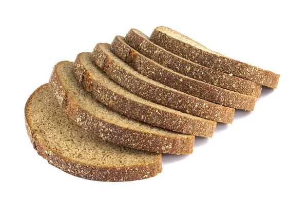 Sliced of rye bread, isolated on a white background — Stock Photo, Image