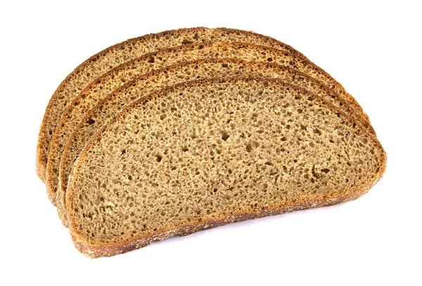 호 밀 빵, 흰색 배경에 고립의 슬라이스 — 스톡 사진