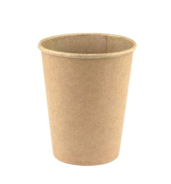 Beyaz arka planda izole edilmiş kahve için kağıt bardak