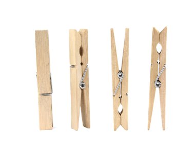 Set of decorative  clothespins isolated on white background clipart