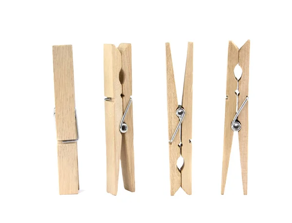 Set of decorative  clothespins isolated on white background — Stock Photo, Image