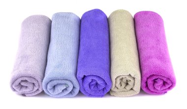 Soft clean towel on white background