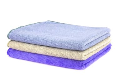 Soft clean towel on white background