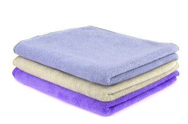 Soft clean towel on white background