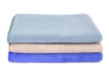 Soft clean towel on white background