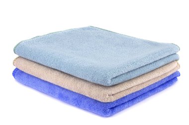 Soft clean towel on white background