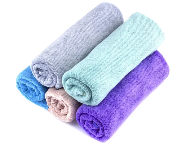 Soft clean towel on white background