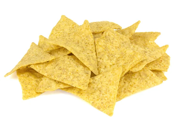 Comida Snacks Nachos Mexicanos Aislados Sobre Fondo Blanco — Foto de Stock