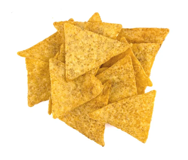 Mat Och Snacks Mexican Nachos Isolerad Vit Bakgrund — Stockfoto