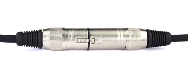 Xlr Stecker Für Mikrofonkabel Isoliert Über Weißem Hintergrund — Stockfoto