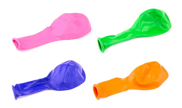 Beyaz arkaplanda izole edilmiş şişirilebilir düz balon koleksiyonu
