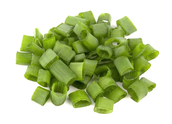 Schnittlauch Frisch Geschnittene Grüne Zwiebeln Isoliert Auf Weißem Hintergrund — Stockfoto