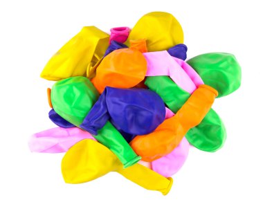 Beyaz arkaplanda izole edilmiş şişirilebilir düz balon koleksiyonu