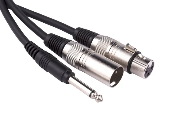 Cable Audio Estéreo Xlr Jack Aislado Sobre Fondo Blanco — Foto de Stock