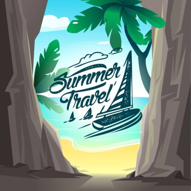Yaz seyahati, basitçe vektör çizimi  