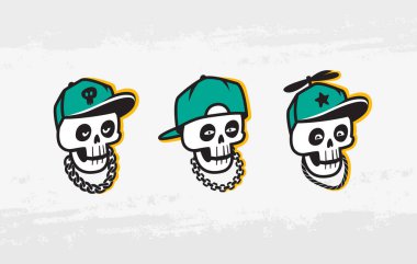 Şapkalı kafatasları, basit bir vektör çizimi. 