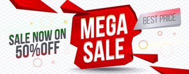 Mega satış afişi, basitçe vektör illüstrasyonuName