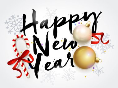 Mutlu yıllar posteri, basitçe vektör çizimi 