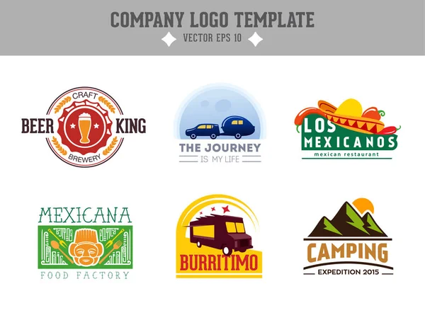 Set Company Logo Template Simply Vector Illustration — 스톡 벡터