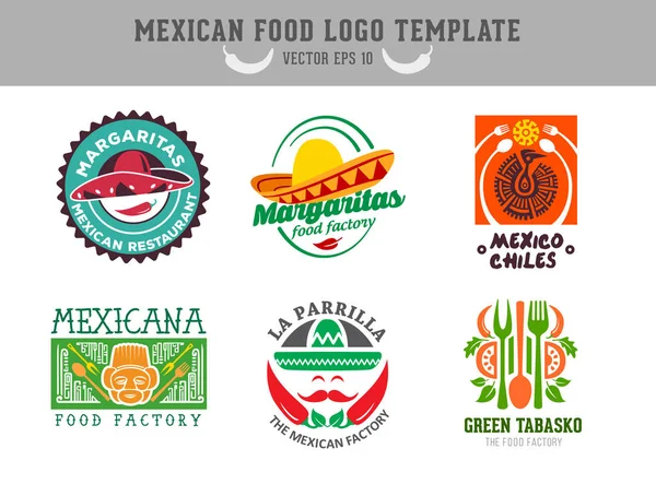 Mexican Food Logos Template Simply Vector Illustration — 스톡 벡터