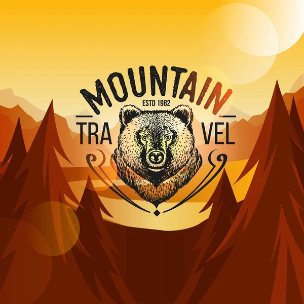Mountain Travel Logo Simply Vector Illustration — 스톡 벡터